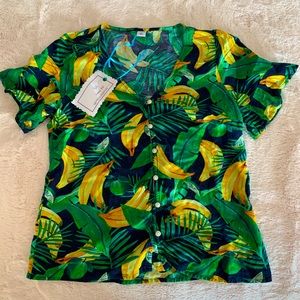 Old Navy women’s tropical themed blouse size XS
